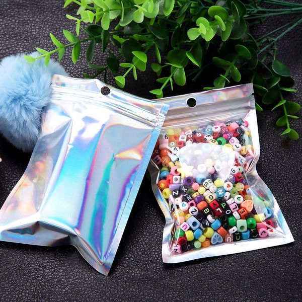 

rainbow pouch zipper closure bags aluminum foil resealable smell proof for storage cookies