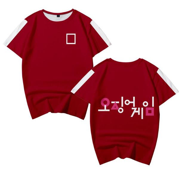 

men's t-shirts summer 3d squid game t-shirt men women tees fashion short sleeves hip hop kids casual boys girls red, White;black