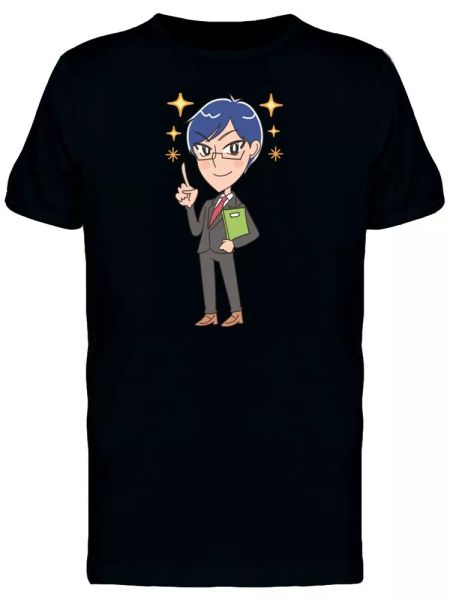 

cool businessman cartoon men's tee -image by shutterstock, White;black