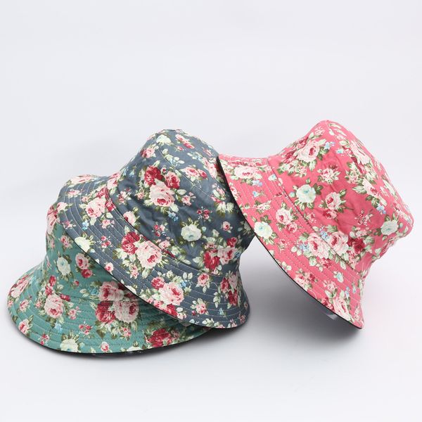 

new flower pattern spring and summer outdoor leisure women's sunshade fisherman's hat, Yellow