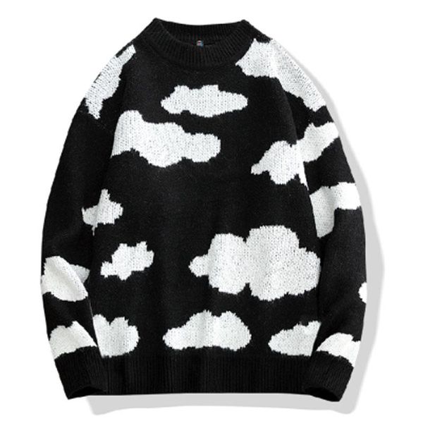 

men's sweaters mens pullover men chandail homme clothing fashion pattern sweater for black comfort casual 2021, White;black