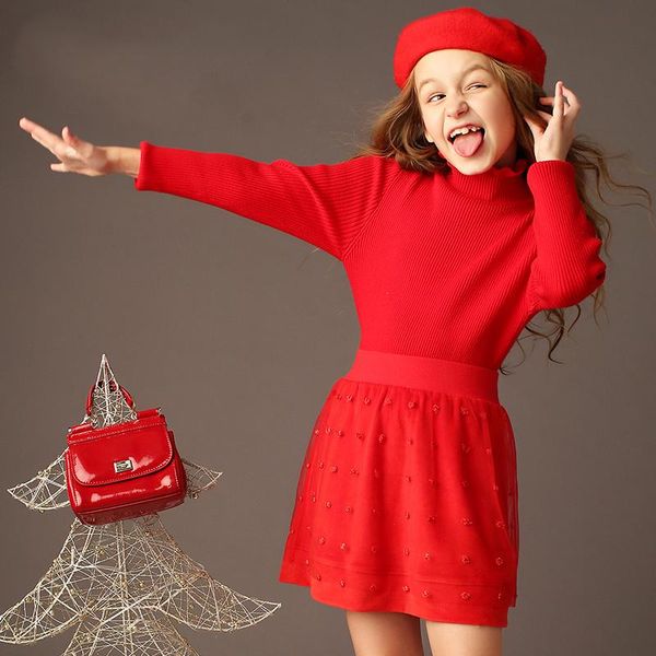 

skirts girls'red screen half-length shirt children's shirts covered, Blue