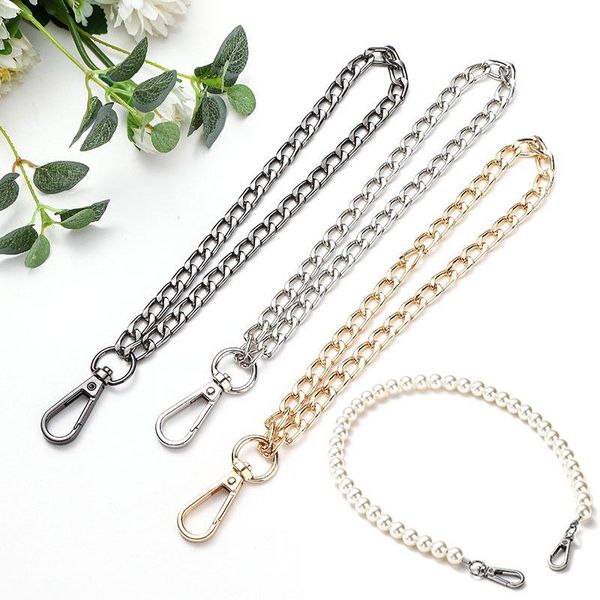 

bag parts & accessories clutch strap wallet chain wrist hand bags 20cm metal replacement purse belt handle casual fashion, Black