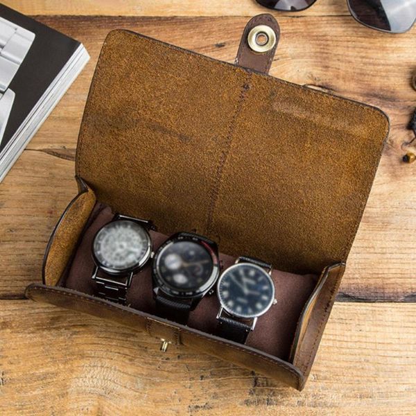 

watch boxes & cases 80% s display box storage band holder faux leather roll wrist watches pouch container gift, Black;blue