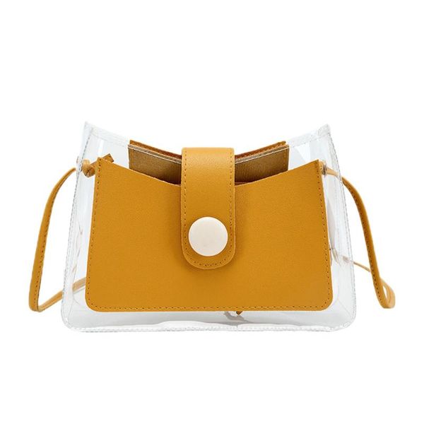 

evening bags fashion transparent button jelly small square bag women's mini handbags 2021 leather shoulder ladies casual crossbosy