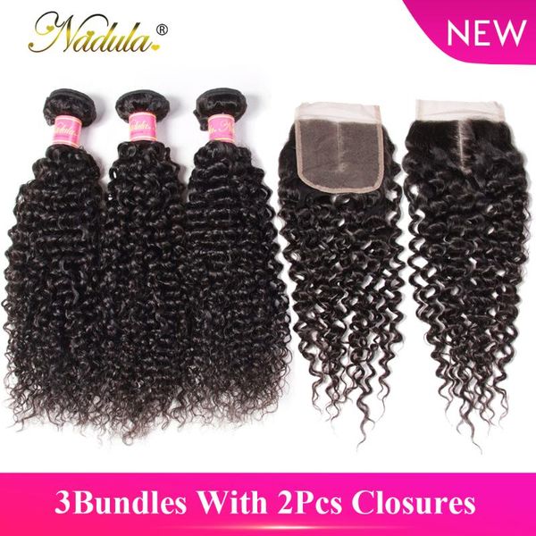 

human hair bulks nadula 3bundles with 2pcs closures brazilian curly weave 100% bundles closure natural black remy
