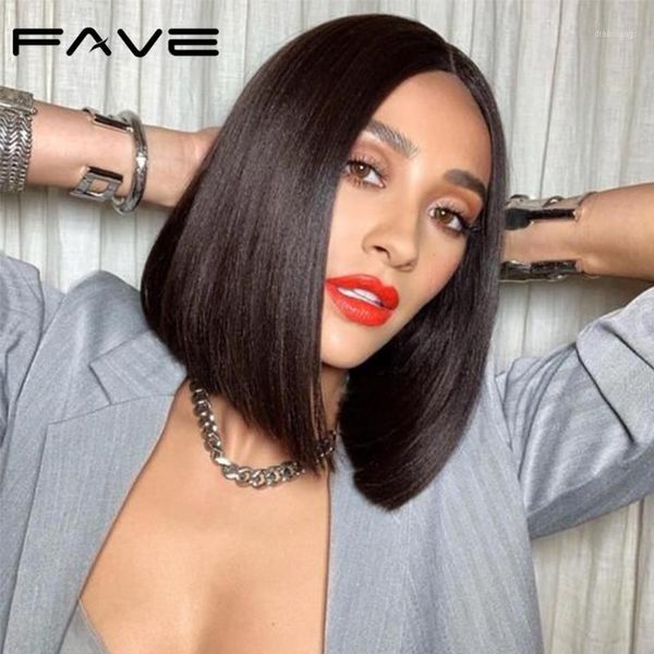 

lace part wig short bob human hair straight remy front high density 12-14 inches for black women wigs1, Black;brown