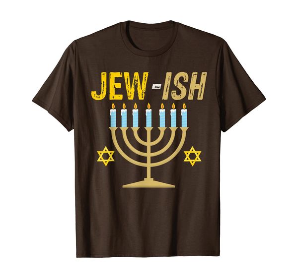 

jew-ish jewish challah menorah hanukkah gift t-shirt, White;black
