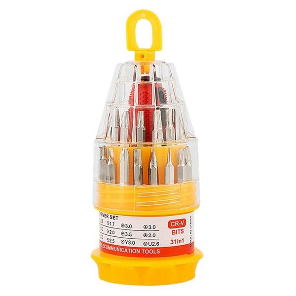 

31-in-1 mini household hand tool set screwdriver kit with the plastic storage box perfect for home use and car repairing tools