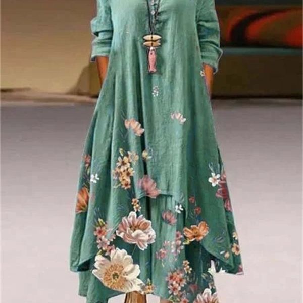 

factorytr1t for 5-sleeve 2021 print spring dress new floral women, White;black