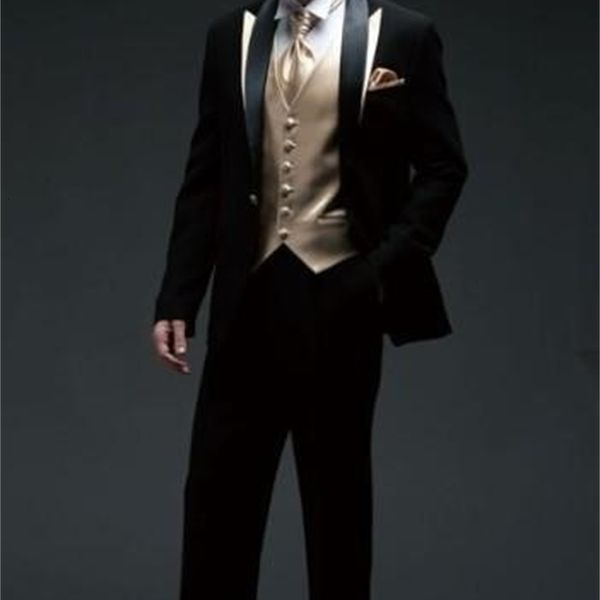 

men's suits & blazers a black button from wedding three-piece tuesdays groom smoking slim fit men suit (jacket + pants collection tie), White;black