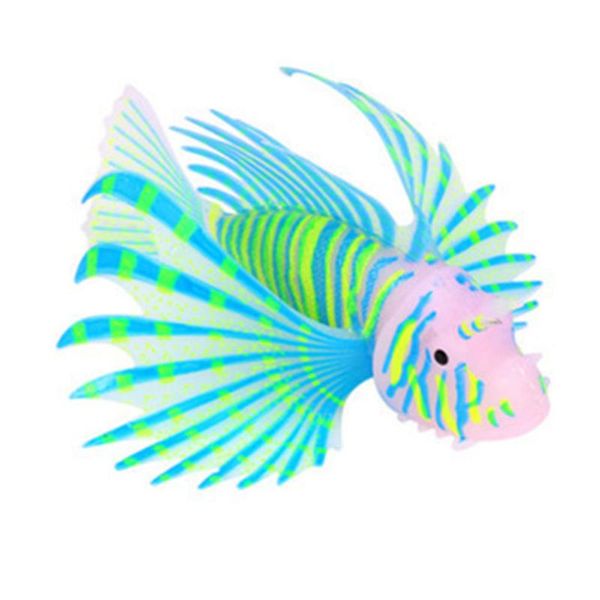 

glow in dark artificial aquarium pet lionfish ornament fish tank jellyfish decor decorations