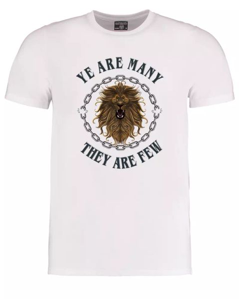 

rise like lions-ye are many. they are few- men's sub t-shirt, White;black