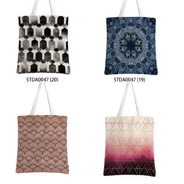 

storage bags geometric stripes check printing tool bag for documents women's beach shoes shopping lunch female