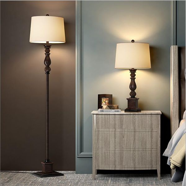 

european rural romantic brown resin floor lamps american creative retro foot pedal fabric lamp for bedside&foyer&studio fdb009
