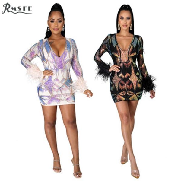 

night party girl regular feather bodycon print mini dresses lady casual elegant dress, Black;gray