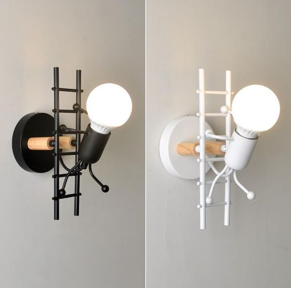 

nordic villain climbing stairs wall lamp art children's bedroom e27 bedside