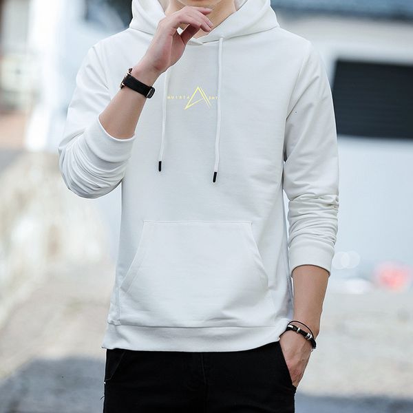 

tide brand sweater autumn hoodie fashion slim fit leisure long sve coat men's batch, Black