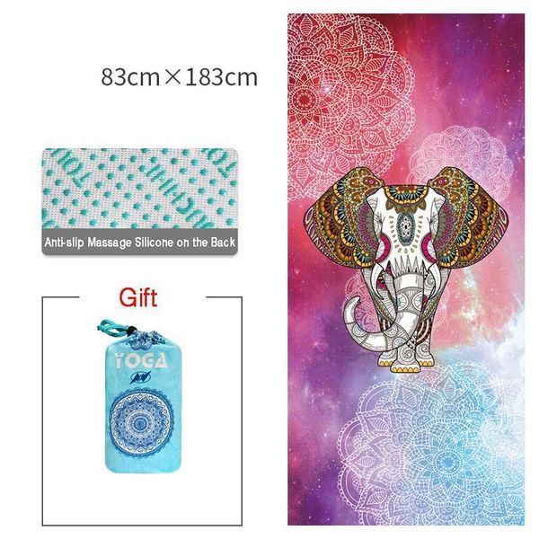 

non-slip portable yoga towel printed absorbsweat mat cover gym pilates meditation blanket soft cloth anti-slip point blankets