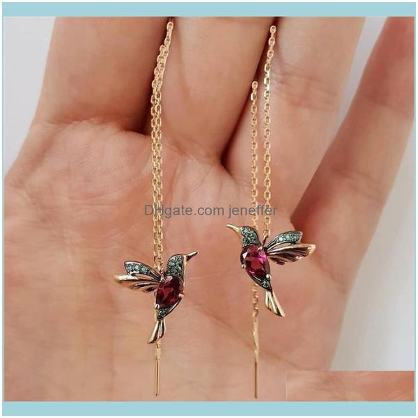 

charm jewelryfactoryzz36exaggerated female jewelry fashion wings bird animal geometric ear line earrings drop delivery 2021 5lqgk, Golden