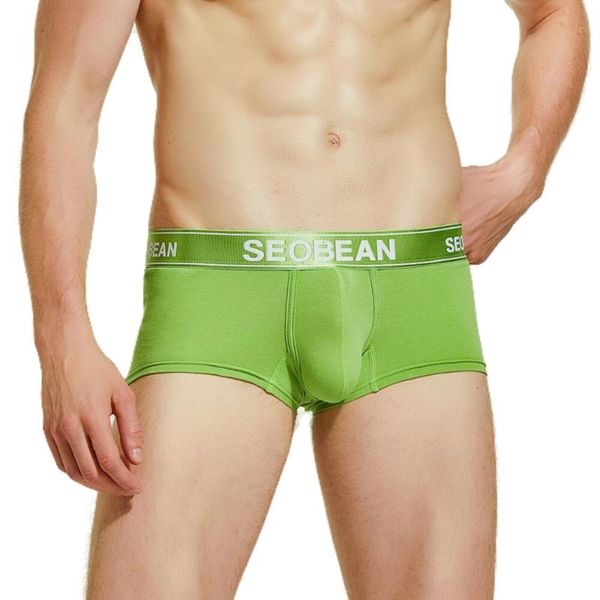 

underpants seobean mens underwear boxer briefs solid boxershorts men cotton trunks shorts panties for, Black;white