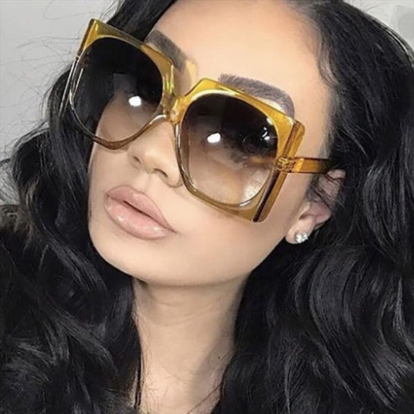 

retro square brand designer sunglasses women fashion eye glasses oversized eyewear woman, White;black