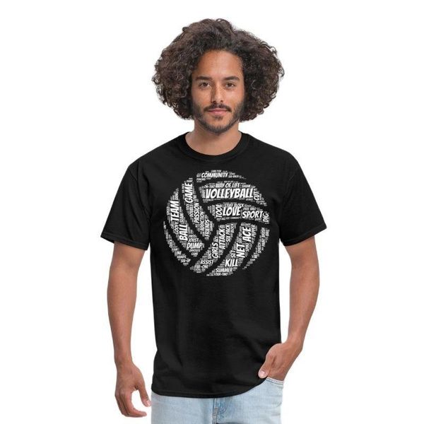 

men's t-shirts lasting charm volleyball words t-shirt designed, White;black