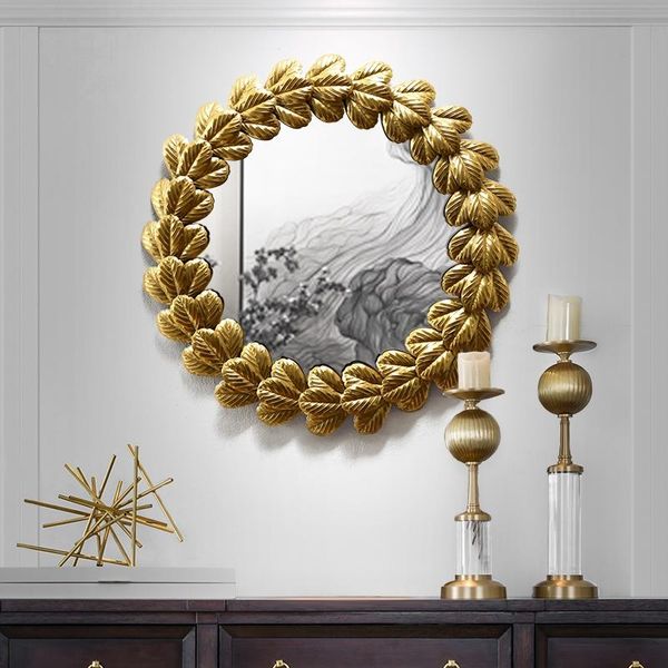 

mirrors modern fashion iron art stick gold foil mirror wall decoration living room