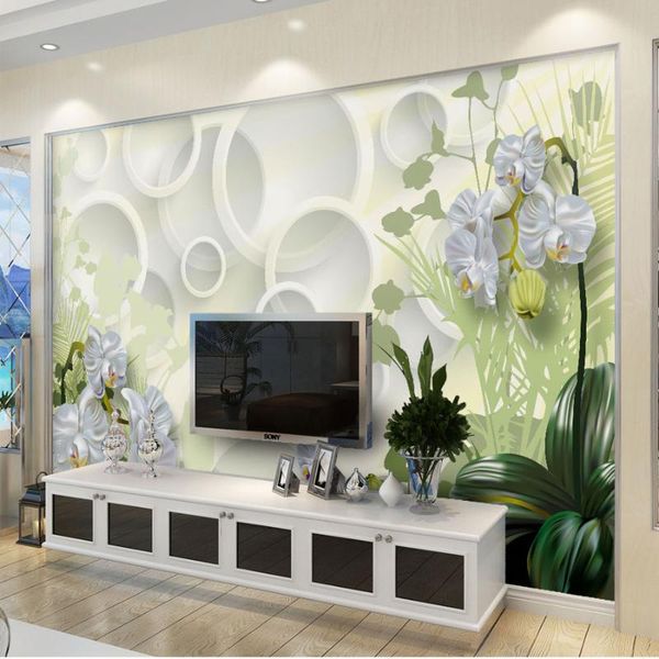 

wallpapers large mural white circle kaffir lily flower wallpaper 3d po for tv background wall murals paper