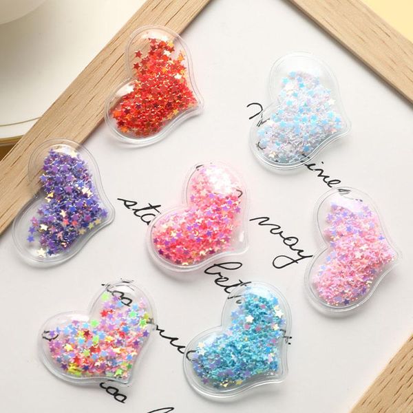 

charms 12pcs/lot multi style transparent bling star flowing patches appliques for children clip and diy hair accessories, Bronze;silver