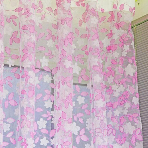 

curtain & drapes romantic printed tulle window screens door balcony panel sheer scarf voile