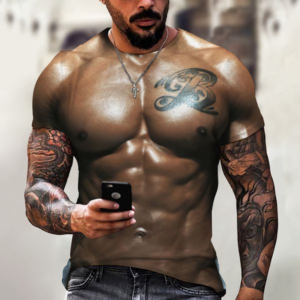 

2021 summer bt selling muscle men's 3d digital printing t-shirt short sve ibh8, White;black
