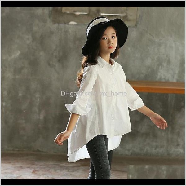 

baby baby maternity drop delivery 2021 spring back to school clothing blouses teen girl shirt long sleeve white yellow autumn kids childrens, White;black