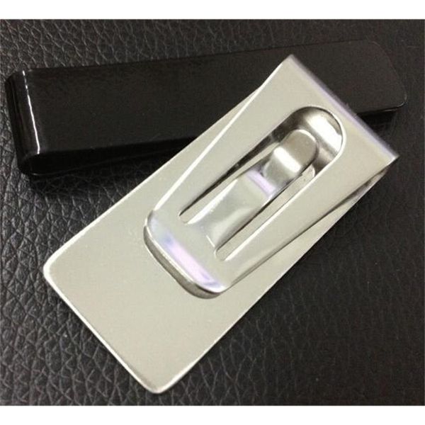 

money wallet clip clamp card stainless steel holders credit name cards holder, Black