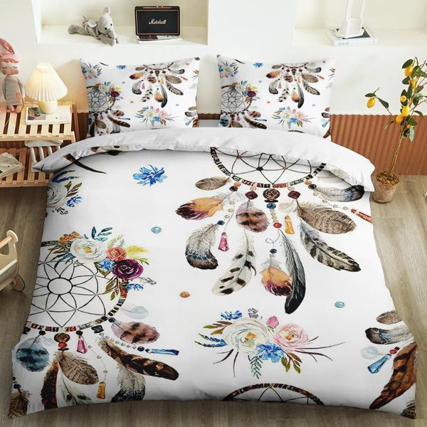 

bedding sets 3d printing dream catcher set duvet cover pillowcase bedclothes king  size colorful feathers