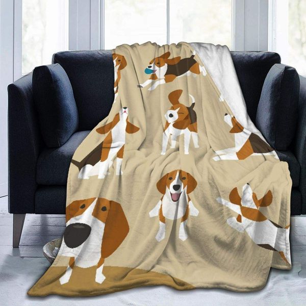 

Ultra-Soft Micro Fleece Blanket,The Various Operations of Cute Beagle,Home Decor Warm Throw Blanket for Couch Bed,60"X 50"