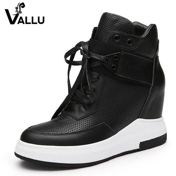 

boots 2021 women warm genuine leather height increasing cut out flat platform short plush ankle, Black