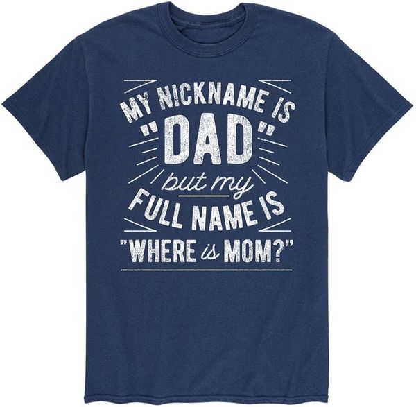 

men's t-shirts my nickname is dad - short sleeve graphic t-shirt, White;black