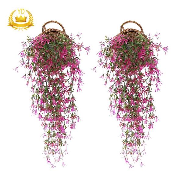 

decorative flowers & wreaths 2pcs artificial ivy outdoor fake hanging plants wall hang garland balcony basket garden party wedding home deco