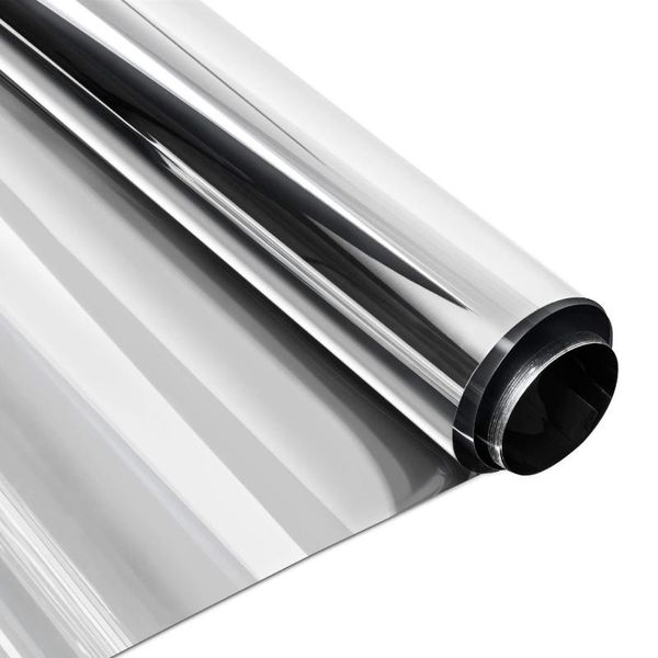 

window stickers silver one wayr mirrored solar reflective film removable heat control privacy glass self-adhesive sicker