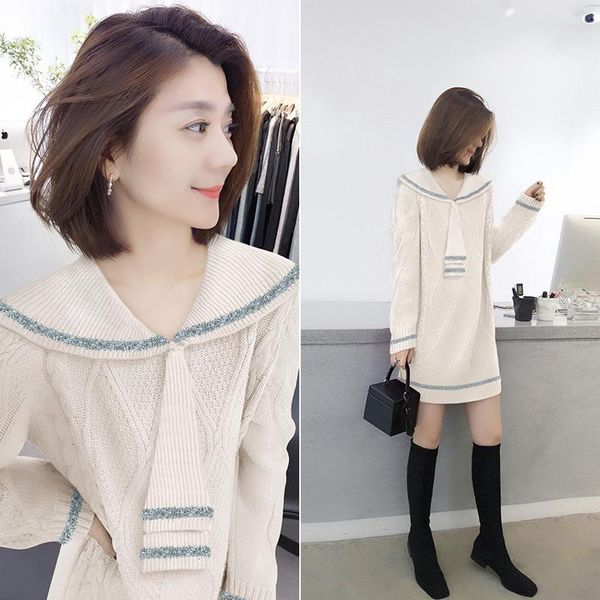 

bobowaltz wool dress soft loose thickened korean base europe station winter women's 2021 casual dresses, Black;gray