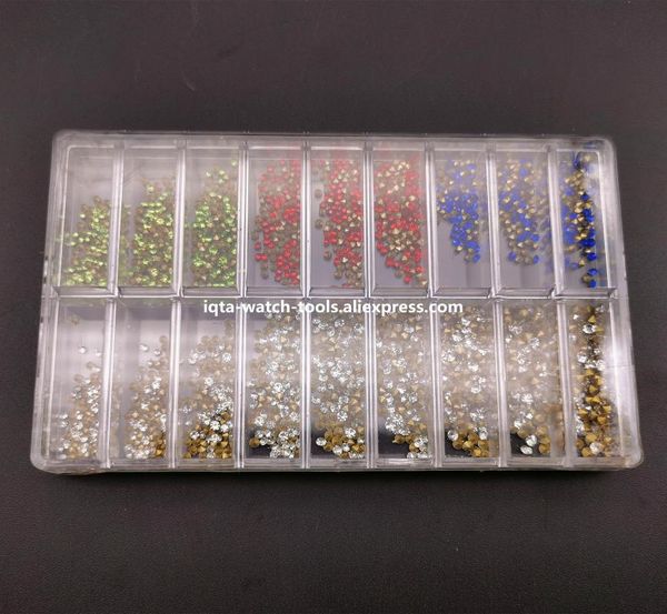 

repair tools & kits 1 set mix lot color crystal diamond parts for watch dial bezel case