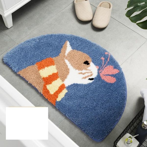 

cartoon semicircular floor mat door into the bathroom absorbent non-slip bedroom carpet househo carpets