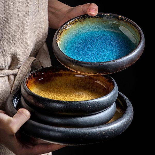 

dishes & plates kinglang creative kiln ice split glaze ceramic plate japanese sushi sashimi dish salad