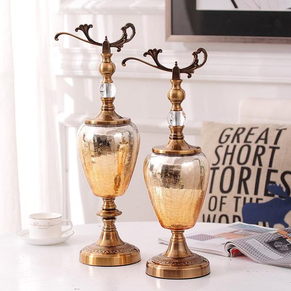 

modern glass metal decoration living room tv cabinet entrance home furnishing european model accessories vases