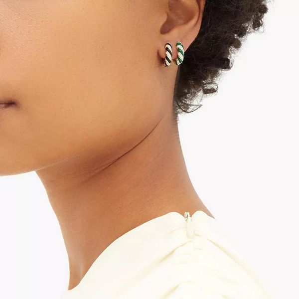 

hoop & huggie 2021 fashion rainbow colorful neon enamel gold color circle small earring paved clear cz stone for women lady charm jewelry, Golden;silver