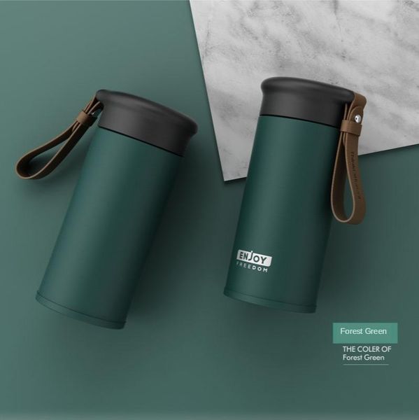 

water bottles stainless steel vacuum flask portable creative trend straight bottle fashion travel sports high-end