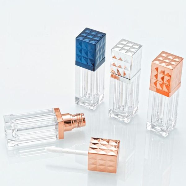 

storage bottles & jars 30pcs rose gold lip gloss tube square shiny silver lipgloss makeup container packing 5ml