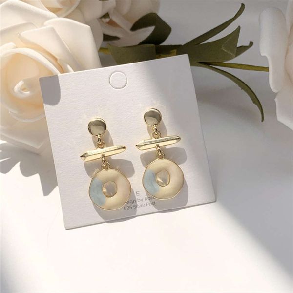 

lovely sweet contrast color ice cream doughnut earrings advanced simple girl