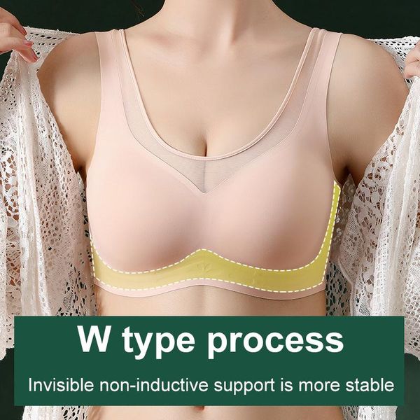 

yoga outfit non-marking beauty back jelly latex vest underwear women's one-piece small chest gather bra without steel ring to prevent l
